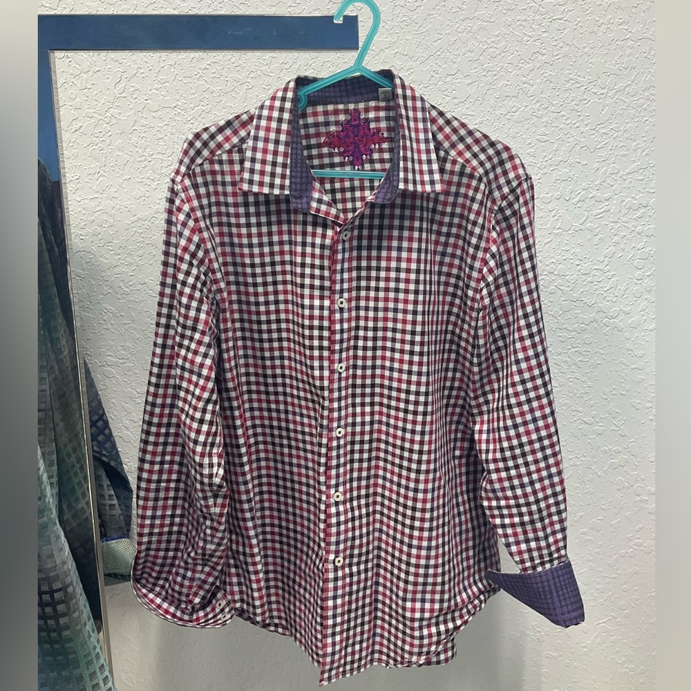 Robert Graham Plaid Button Up Long Sleeve Shirt, size L